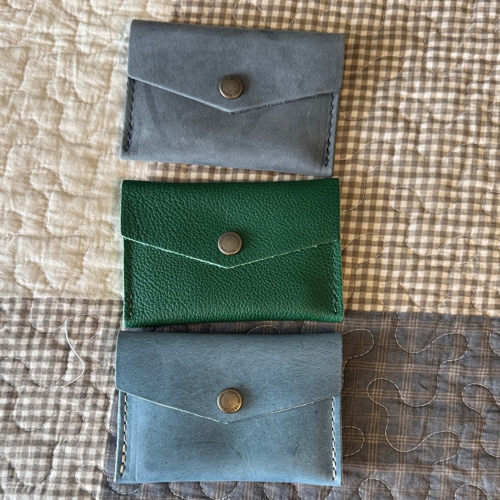 Portland Leather mini envelope wallet set